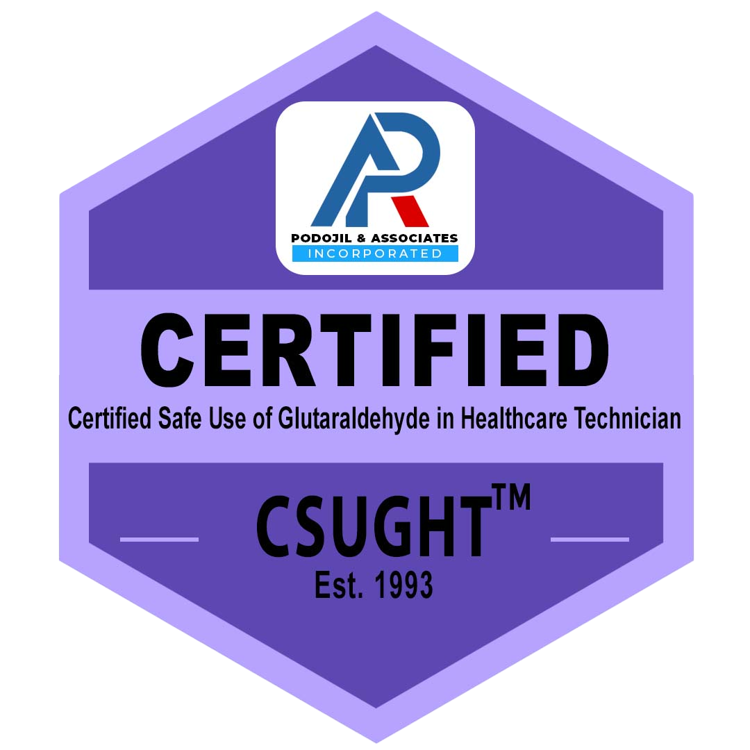 Certified Safe Use of Glutaraldehyde in Healthcare Technician (CSUGHT) Badge